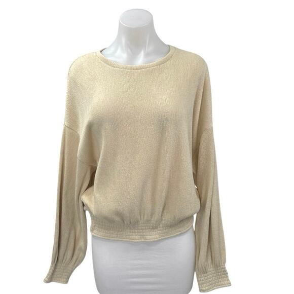 Zara Sweaters - Zara Women's Beige Knit Oversized Crew Long Sleeve Pullover Sweater Top Size M